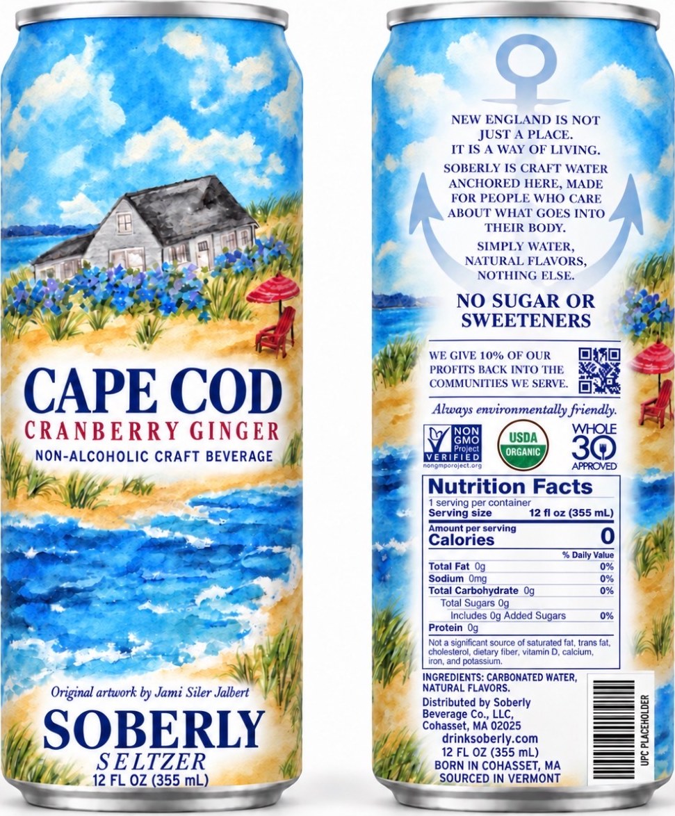 Cape Cod Cranberry Ginger Soberly Seltzer