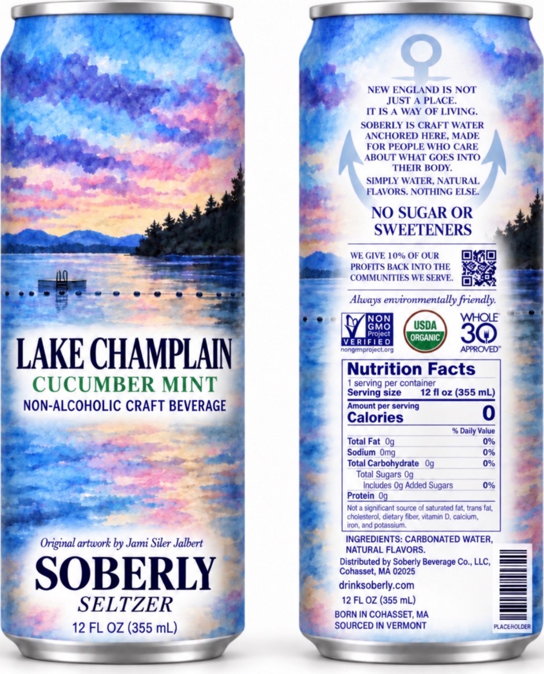 Lake Champlain Cucumber Mint Soberly Seltzer