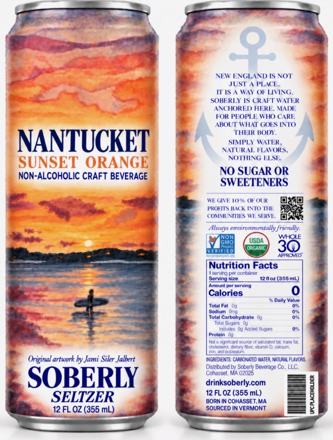 Nantucket Sunset Orange Soberly Seltzer